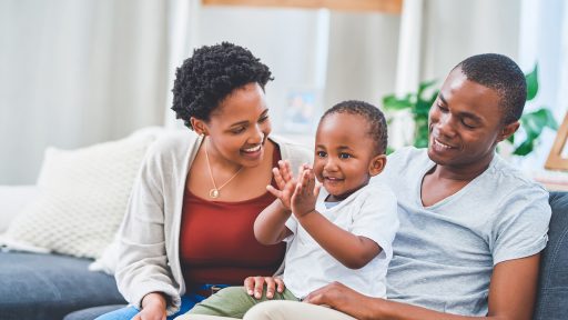 Parents with toddler at home