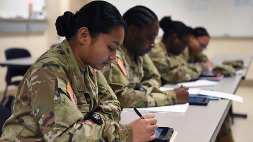 Service members in class setting