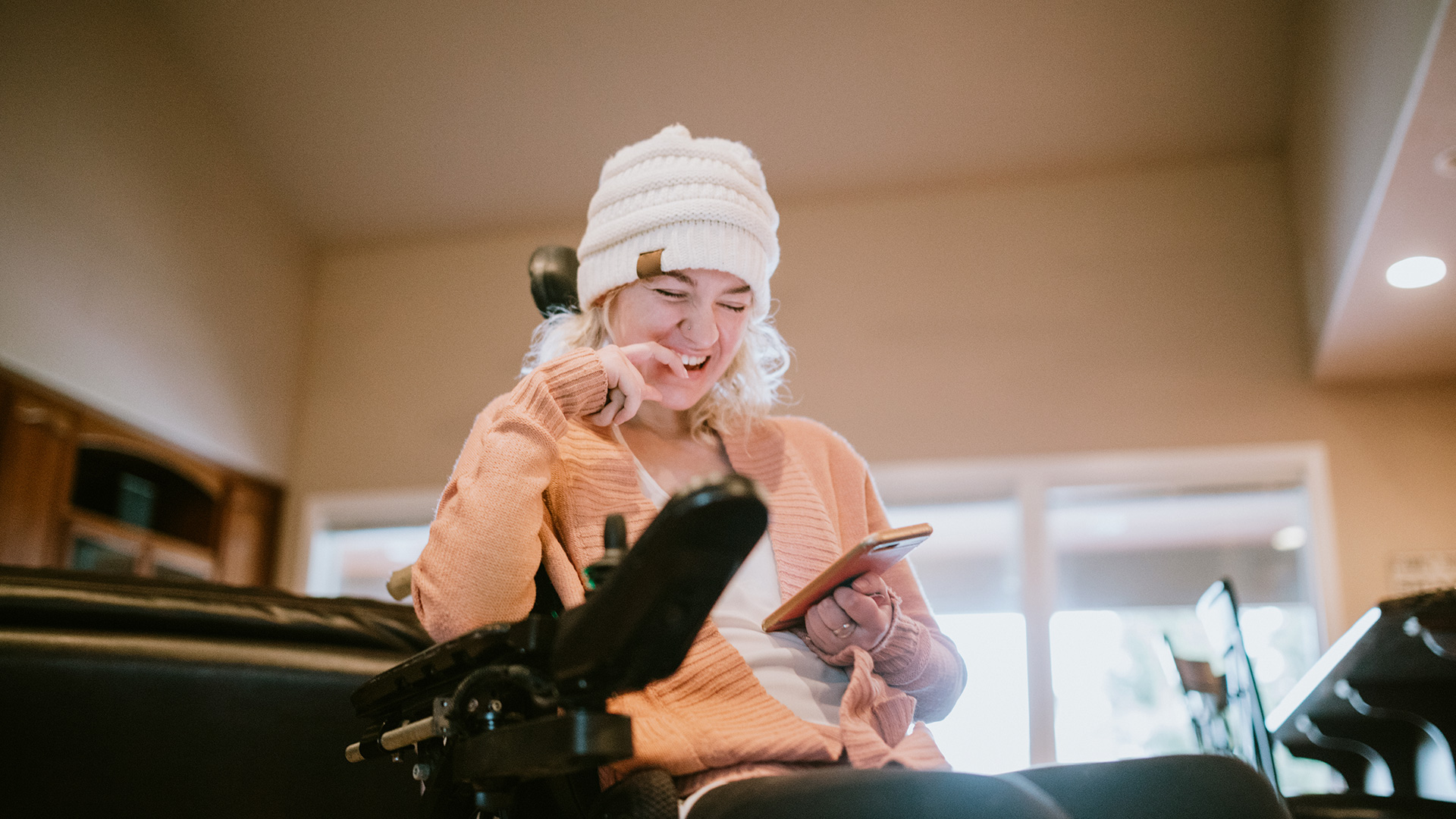 Young adult with cerebral palsy