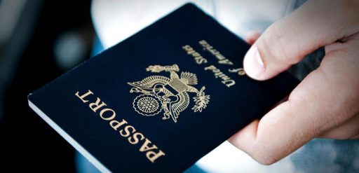 hand holding passport