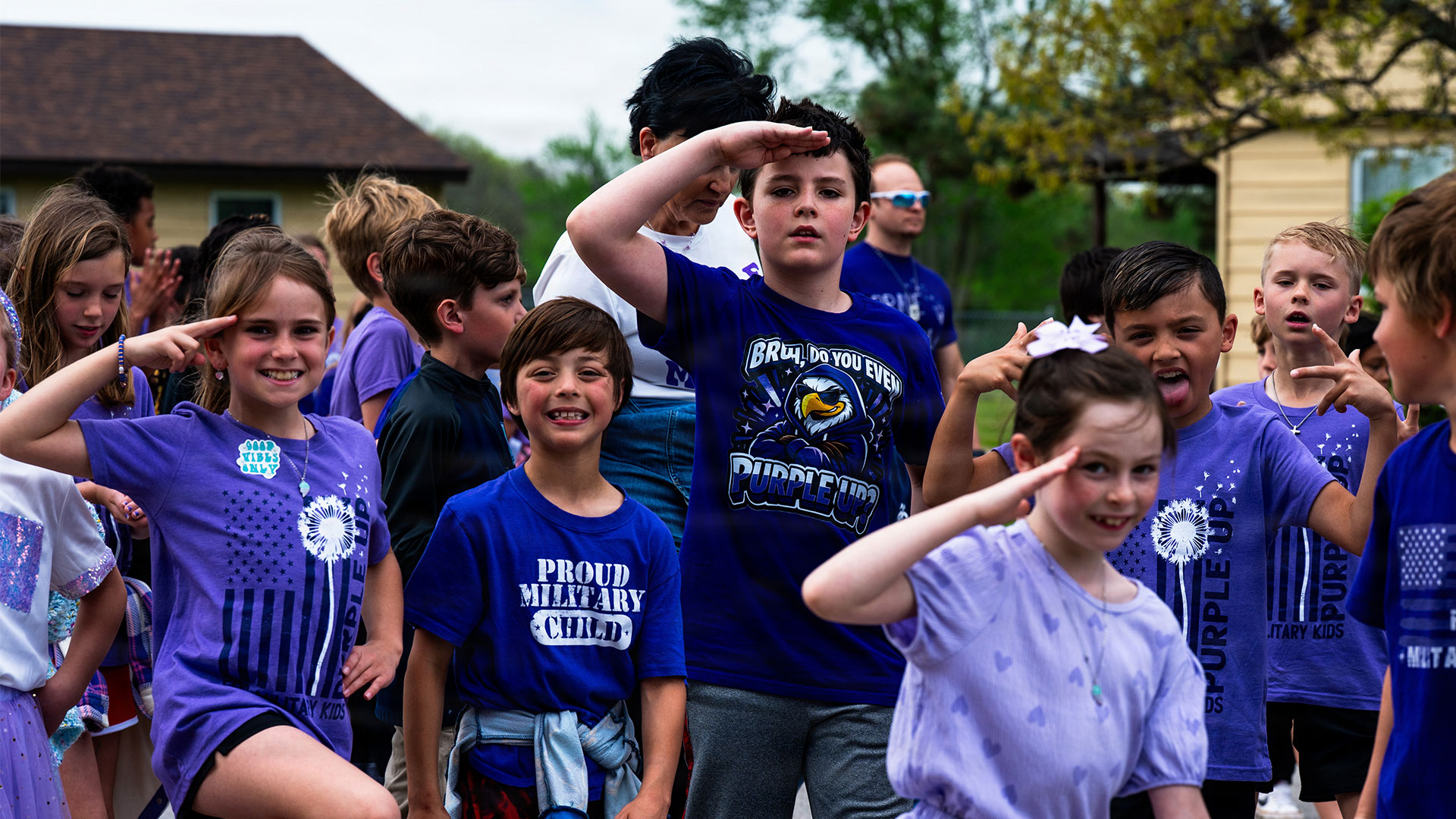 kids walking in month of the military child walk