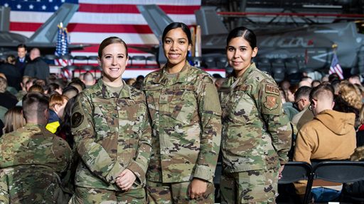 Airman smiling together