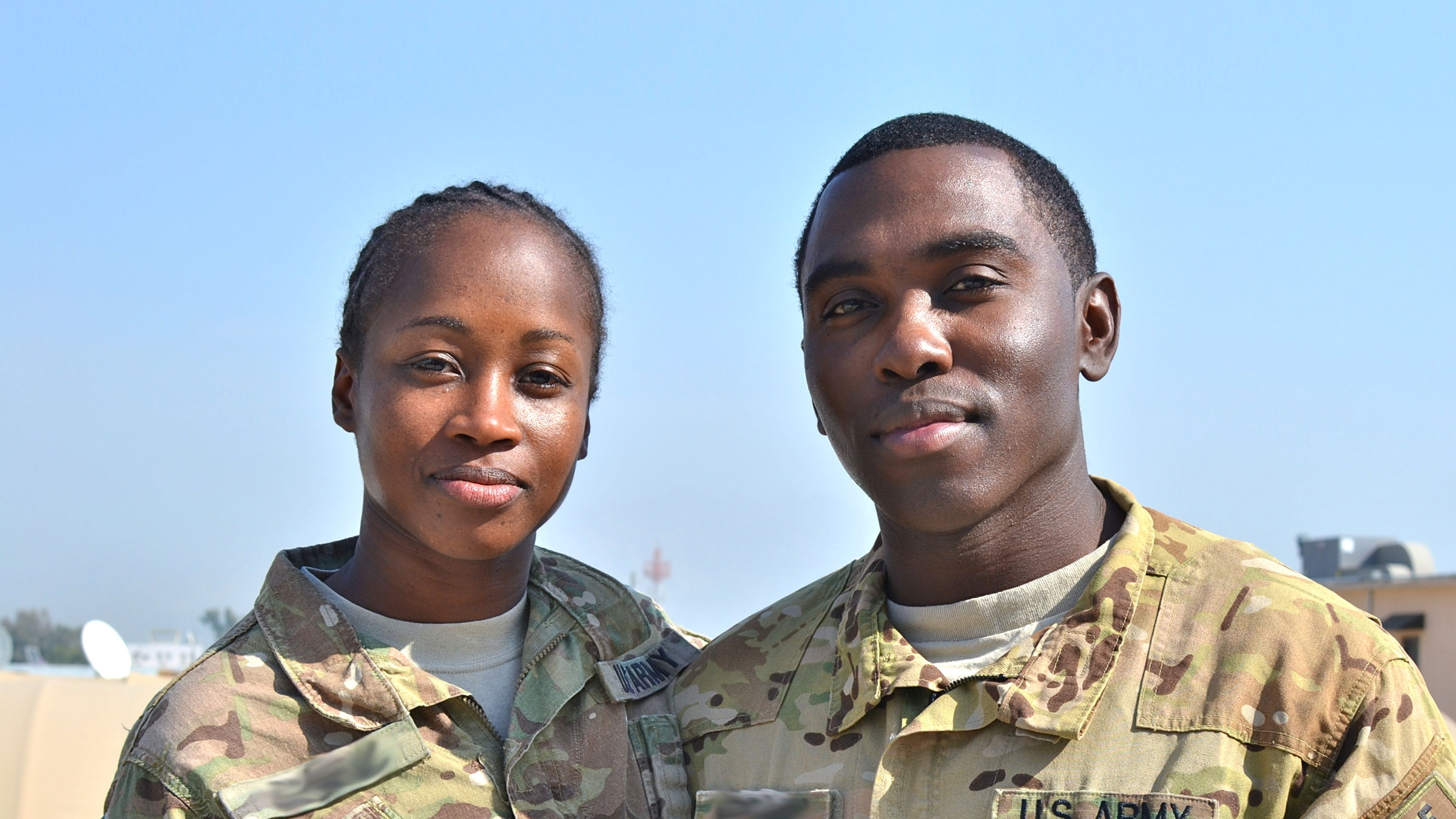 military couple standing together
