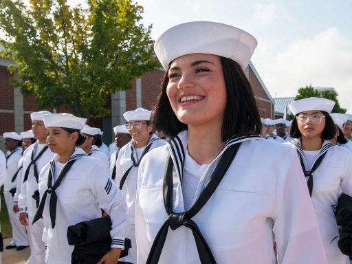 Navy recruits at training command