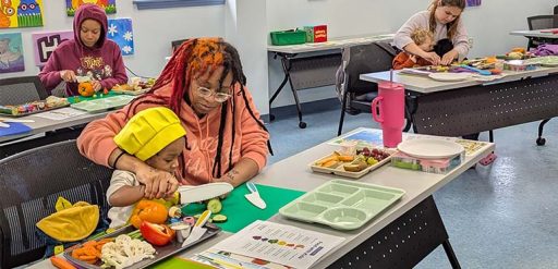 Children learning about food