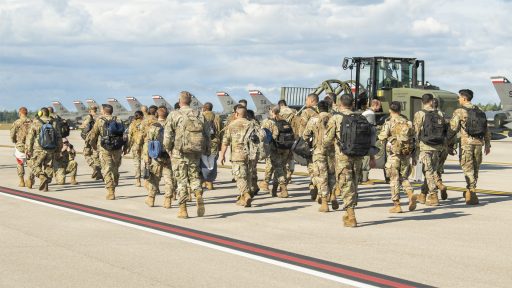 Service members deploying