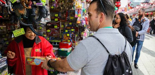 Service member shops at foreign market