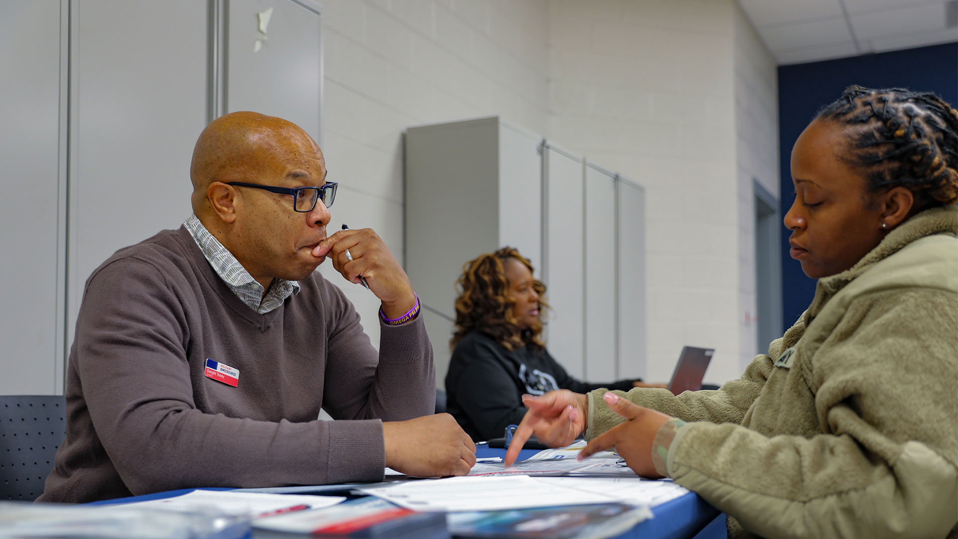 Military OneSource consultant speaks with service member