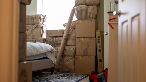 Moving boxes in room