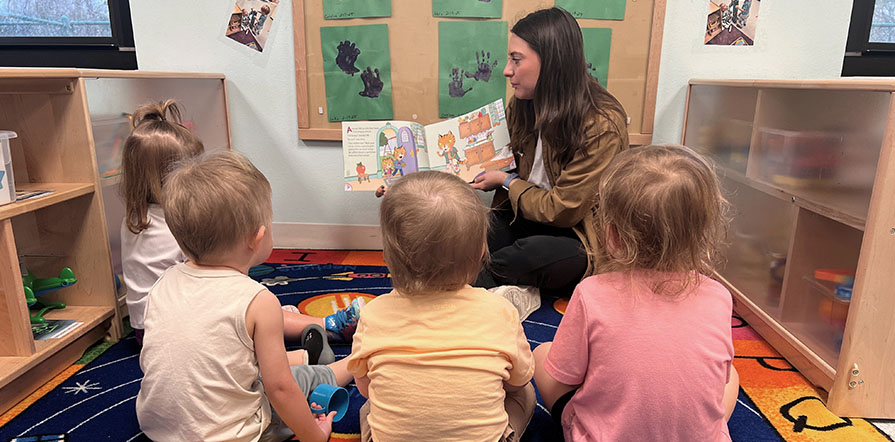 children listen to story time