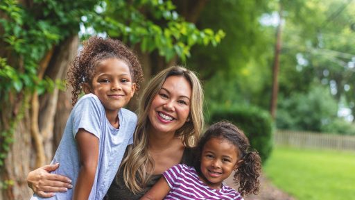 Mother with foster daughters