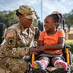 parent with child smiling