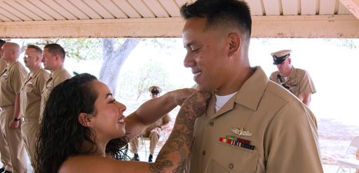 Service member pinning ceremony