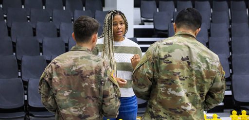 Service members at resource fair