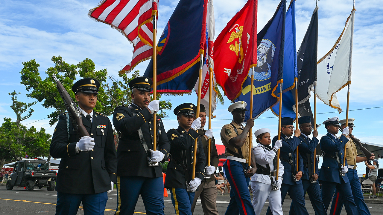 Joint Color Guard marching