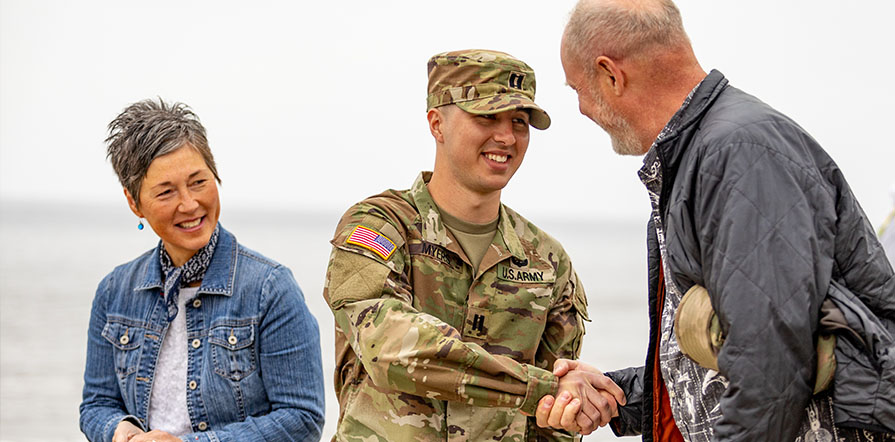service member with parents