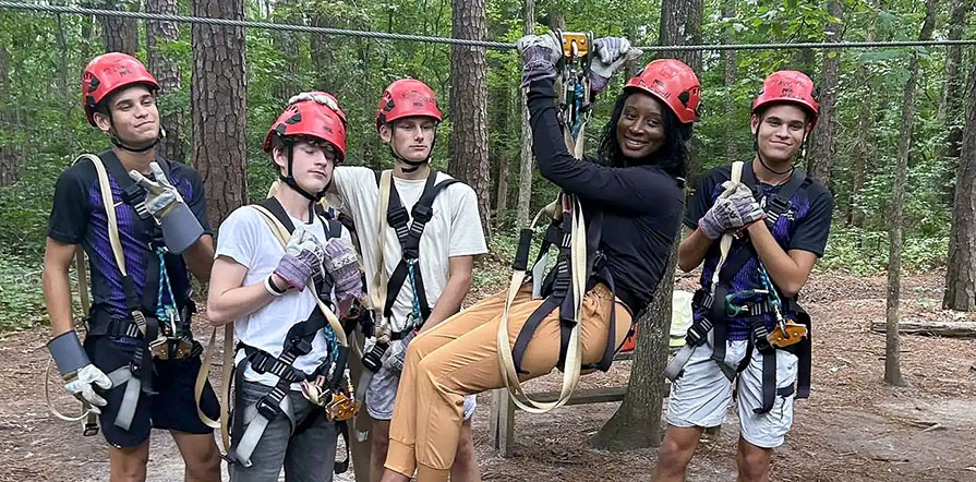 teens on ropes course