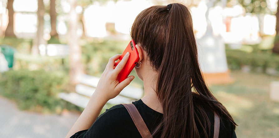 woman talking on mobile phone