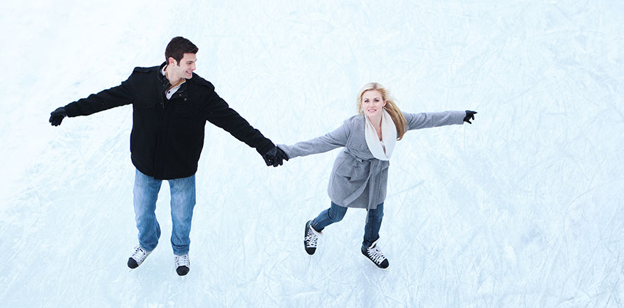 couple skating outdoors