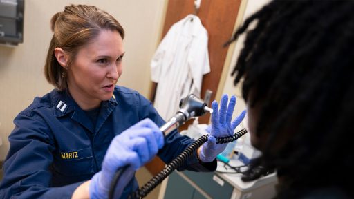 Service member performing physical