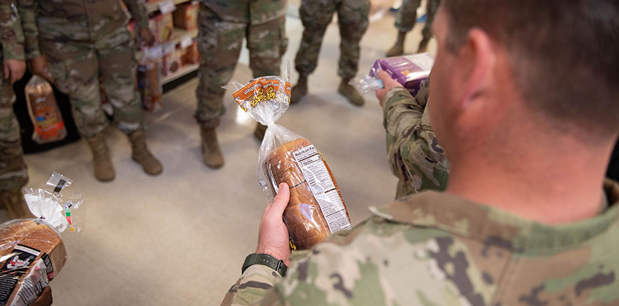service members review nutrition information