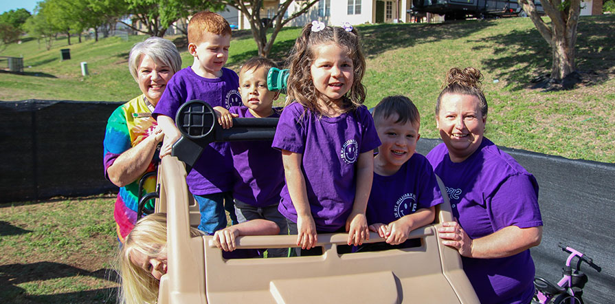 family child care providers with children