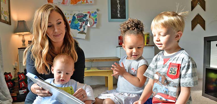 person with young children