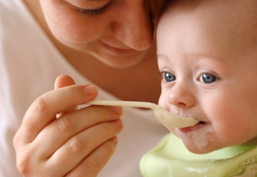 mother feeding baby
