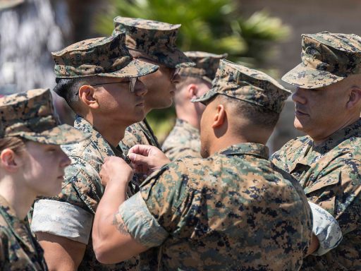 service member getting pinned