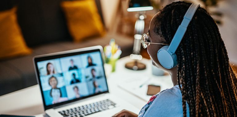 woman on virtual call