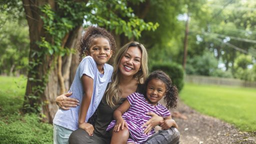 Mother with foster daughters