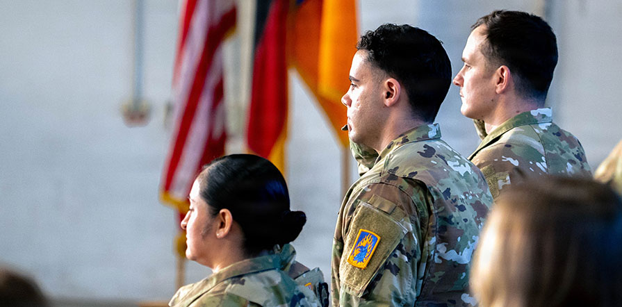 service members standing at attention