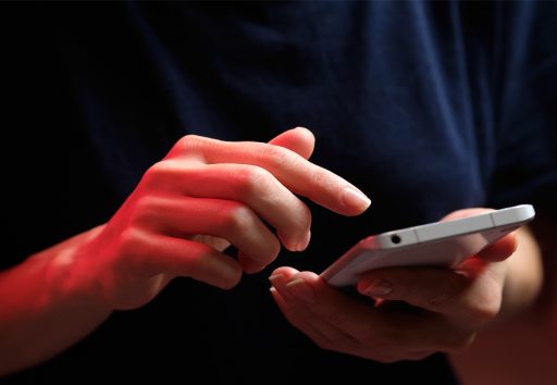 Person using a mobile phone