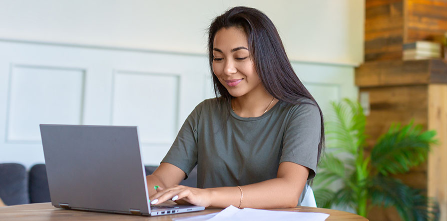 woman working on laptop
