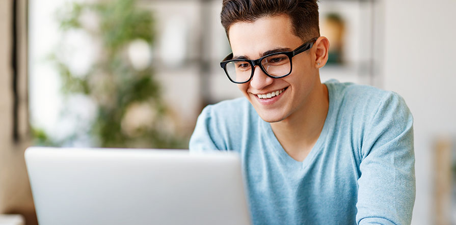 young man at computer