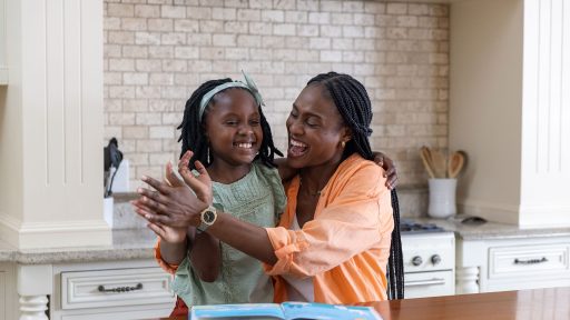 mother engaging with daughter
