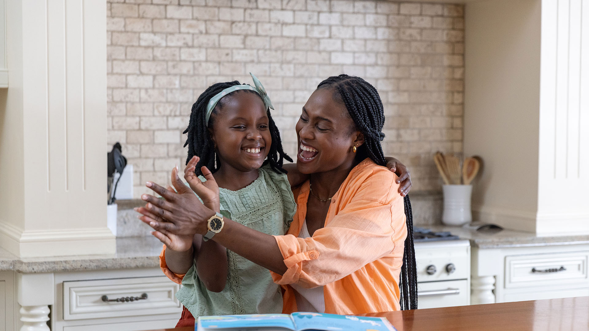 mother engaging with daughter