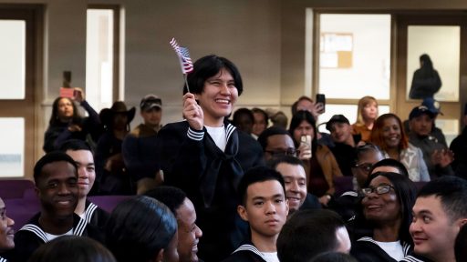 Navy recruits becoming naturalized citizens