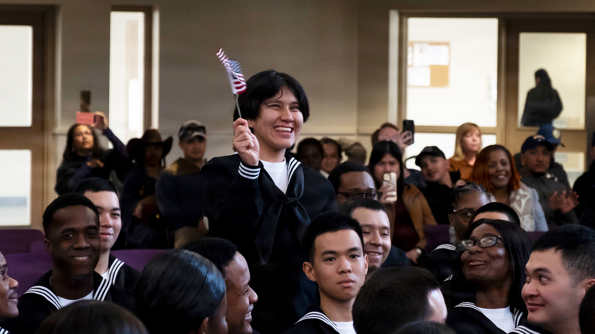 Navy recruits becoming naturalized citizens