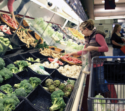 service members at the commissary