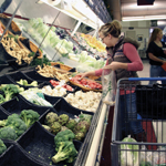 Woman shopping in the commissary