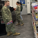 service member shopping in exchange micro market